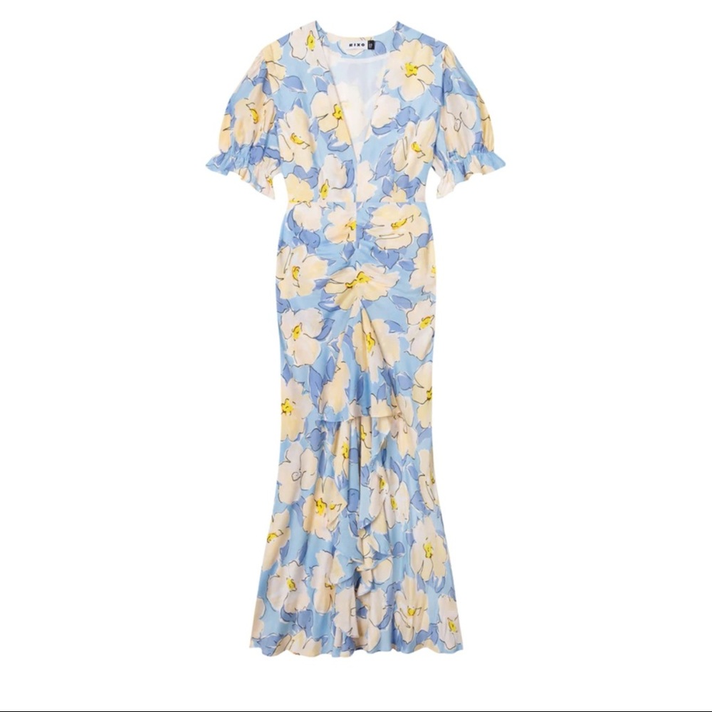 Rixo Ariel Dress Azalea Bloom - Lilac Yellow